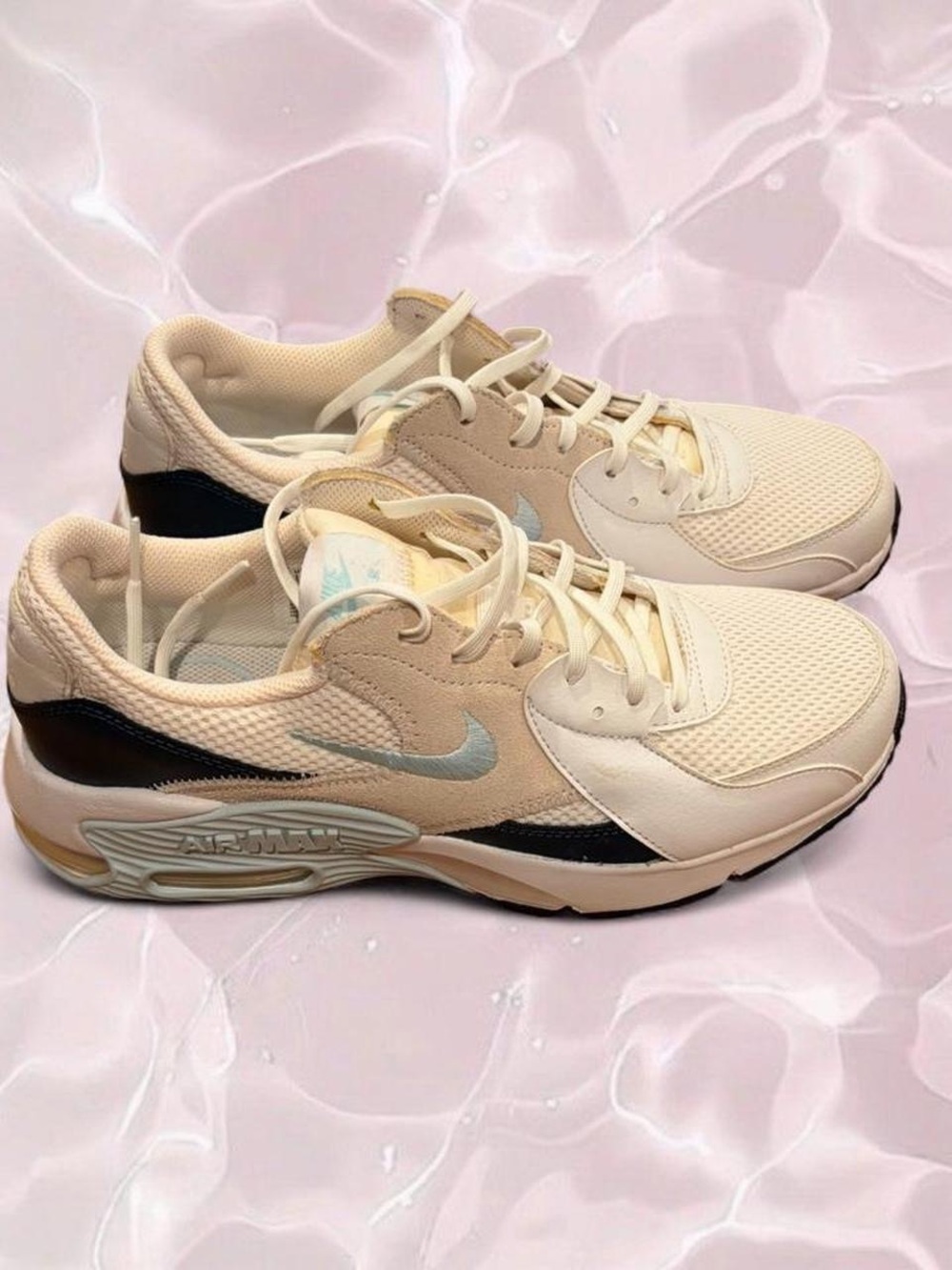 Nike Women's Cream, Black & Light Blue Running Sneakers